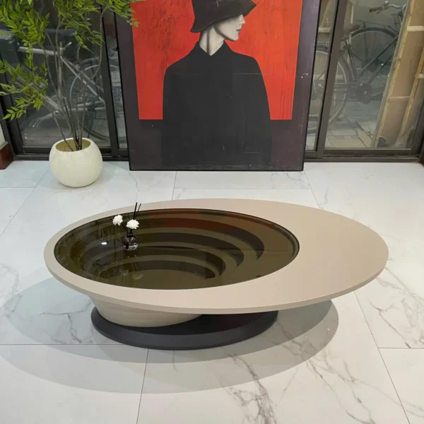 Bàn trà mặt đá thiết kế độc đáo hiện đại - SP17383