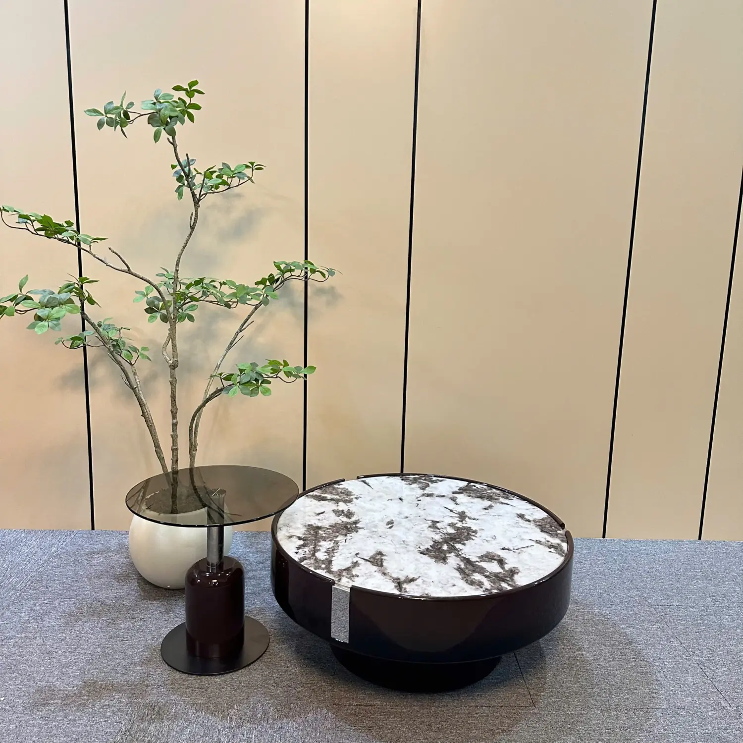 Bàn trà tròn đôi mặt đá hiện đại - SP16002 5 ban tra tron doi mat da hien dai sp16002