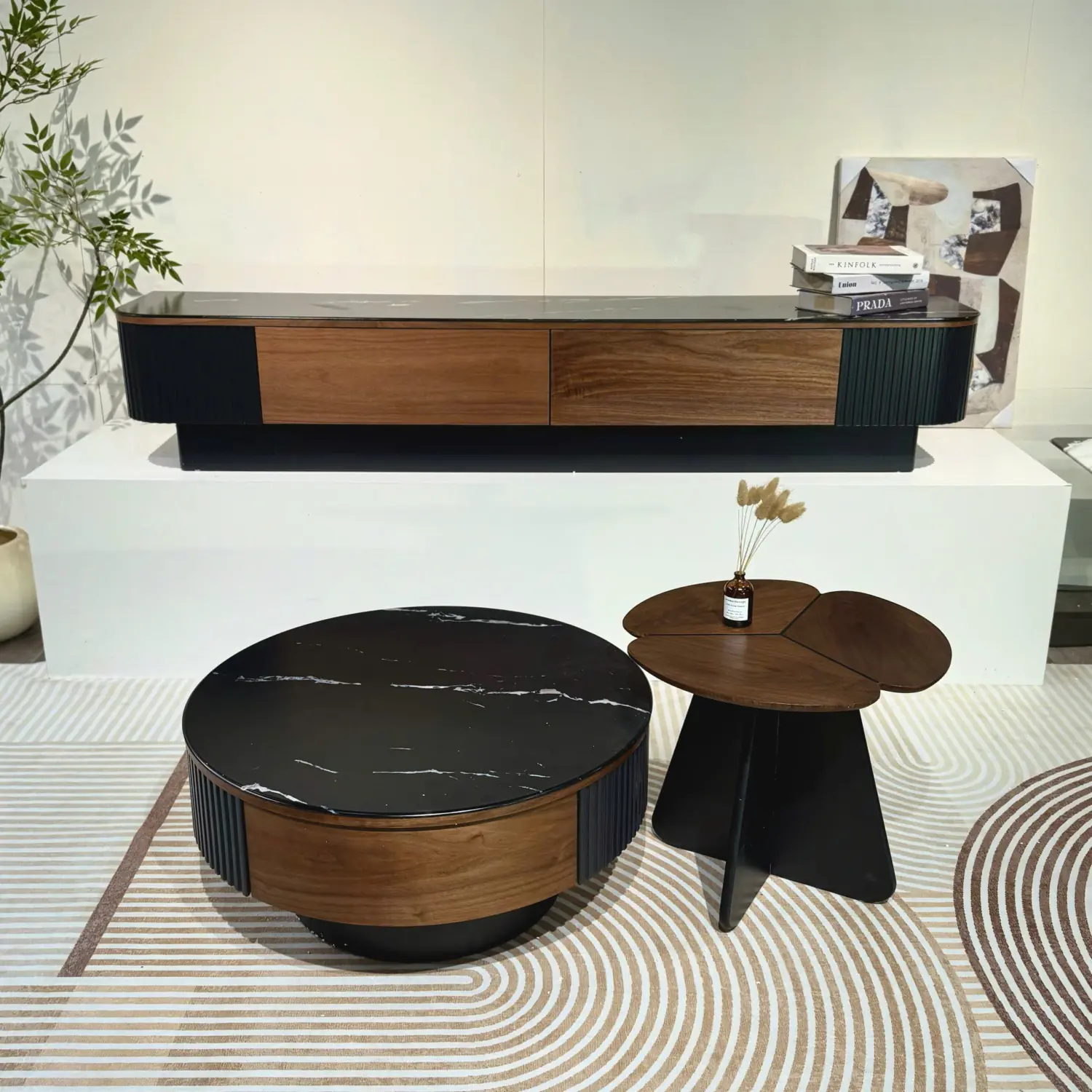 Bàn trà tròn mặt đá phong cách hiện đại cao cấp - SP18296 1 Bàn trà tròn mặt đá phong cách hiện đại cao cấp - SP18296