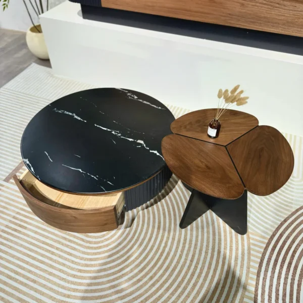 Bàn trà tròn mặt đá phong cách hiện đại cao cấp - SP18296 7 ban tra tron mat da phong cach hien dai cao cap sp18296