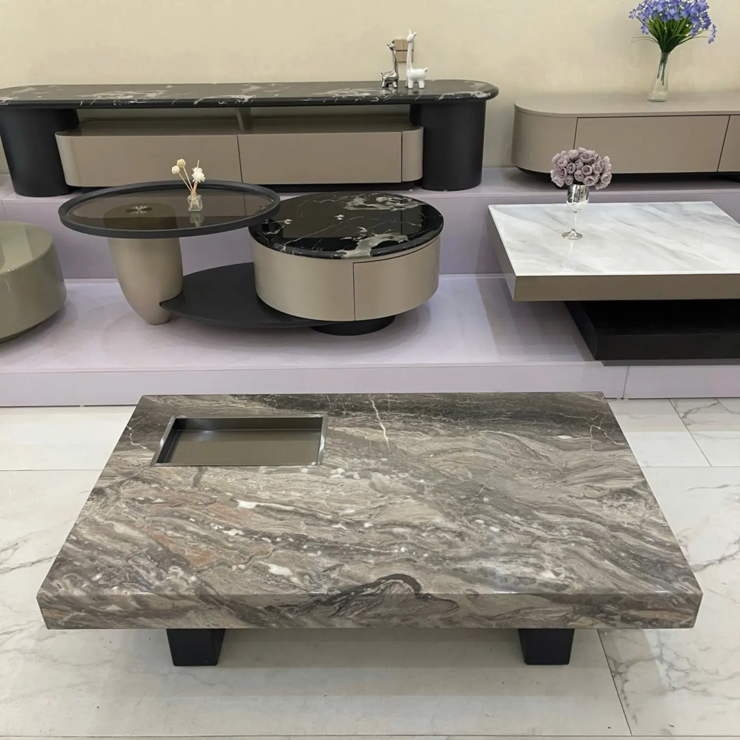 Bàn Trà Vuông Mặt Đá Hiện Đại - SP16066 8 ban tra vuong mat da hien dai sp16066