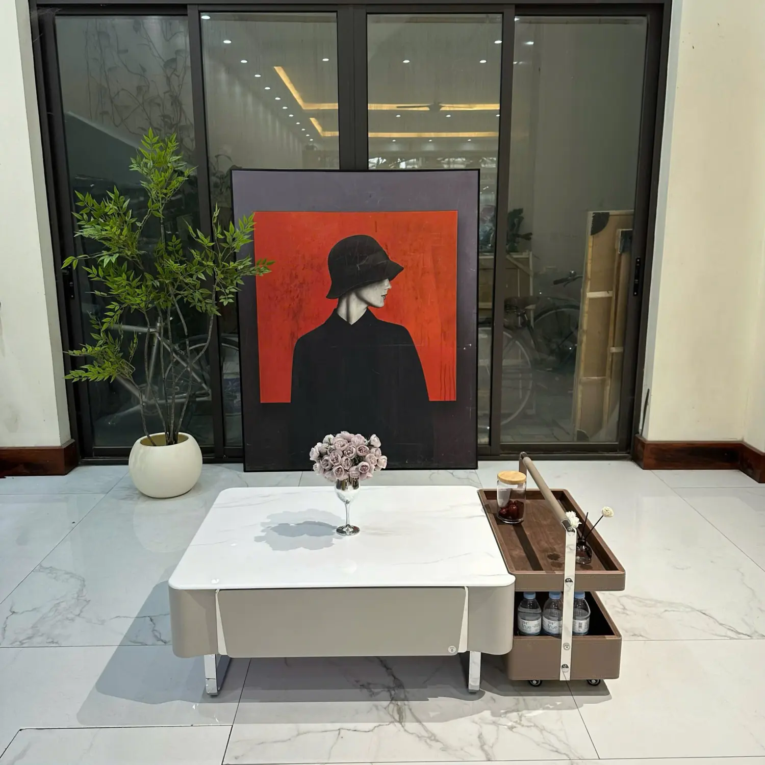 Bàn trà vuông mặt đá kèm kệ phụ tiện dụng hiện đại - Sp17393 8 ban tra vuong mat da kem ke phu tien dung hien dai sp17393 3