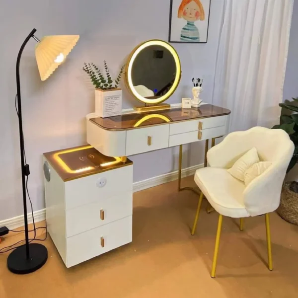 Bàn Trang Điểm Nhập Khẩu Tích Hợp Đèn Led Ổ Sạc - SP16049