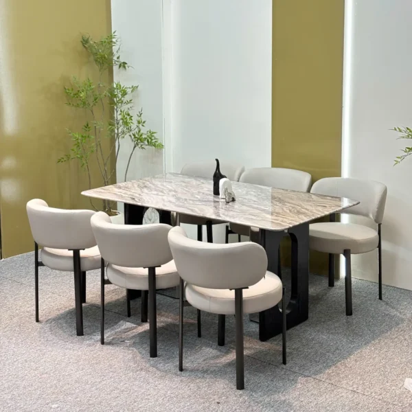 bo ban an 6 ghe mat da chan chu v cao cap hien dai sp16314