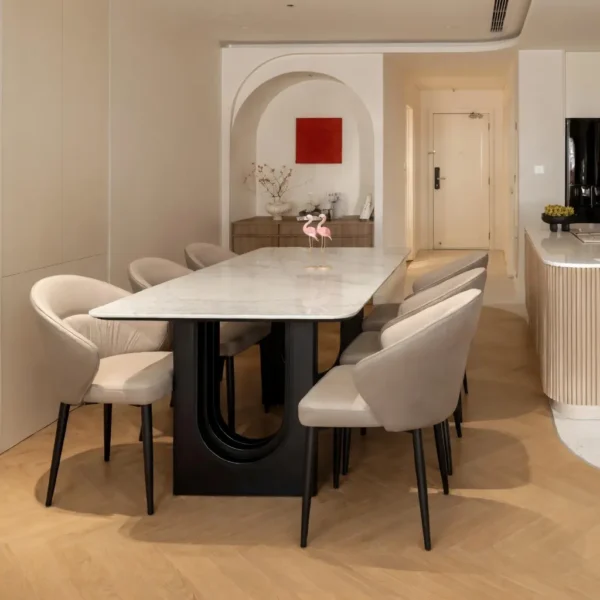 Bộ bàn ăn 6 ghế mặt đá thiết kế hiện đại - SP16272