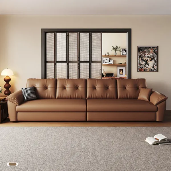 Ghế Sofa Văng Bọc Da Chần Nút Hiện Đại - SP16210