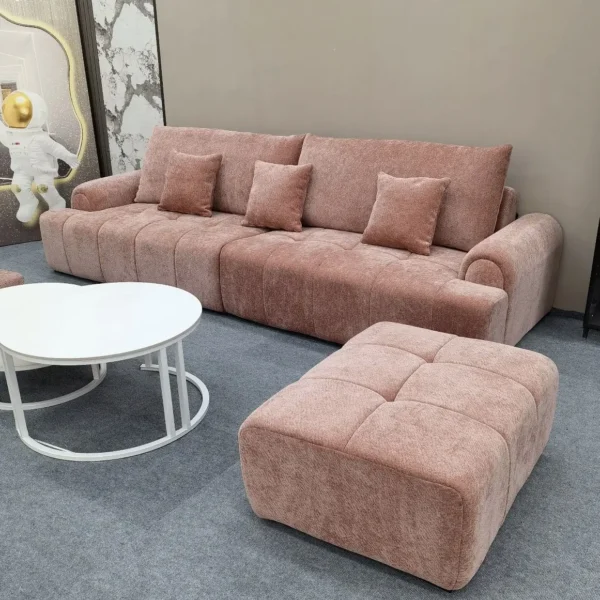 Ghế Sofa Văng Vải Bo Tay Tròn Thiết Kế Hiện Đại - SP16163