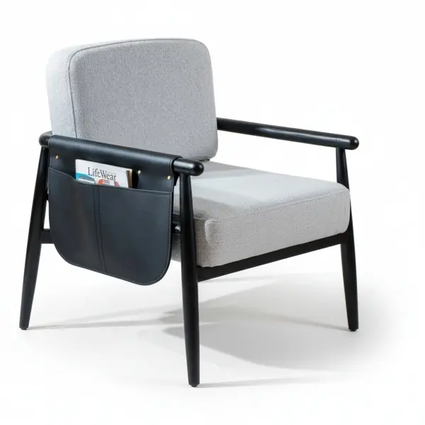 Ghế thư giãn gỗ tự nhiên đệm nỉ hiện đại hàng xuất khẩu - SP17925