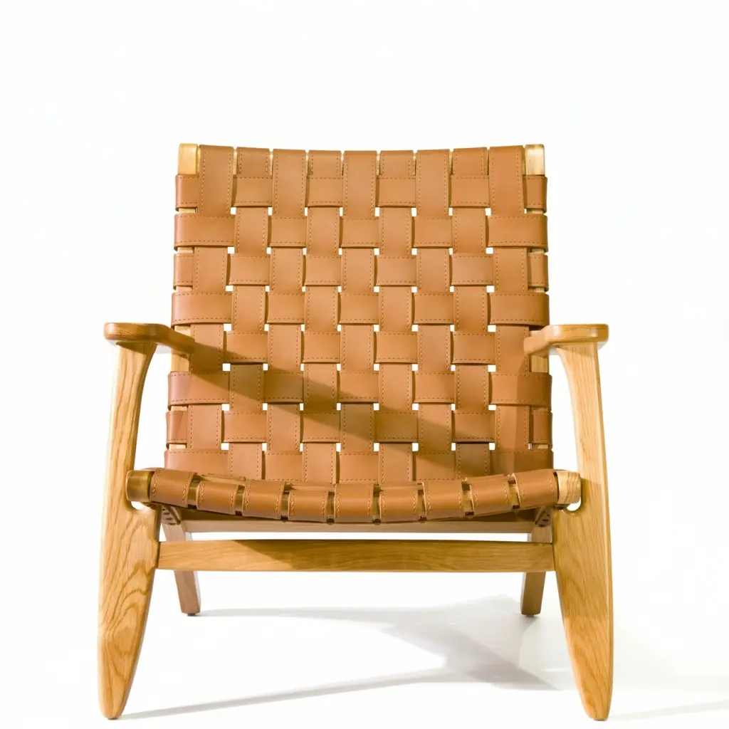 Ghế thư giãn khung gỗ nan da yên ngựa cao cấp hàng xuất khẩu - SP18133 1 Ghế thư giãn khung gỗ nan da yên ngựa cao cấp hàng xuất khẩu - SP18133