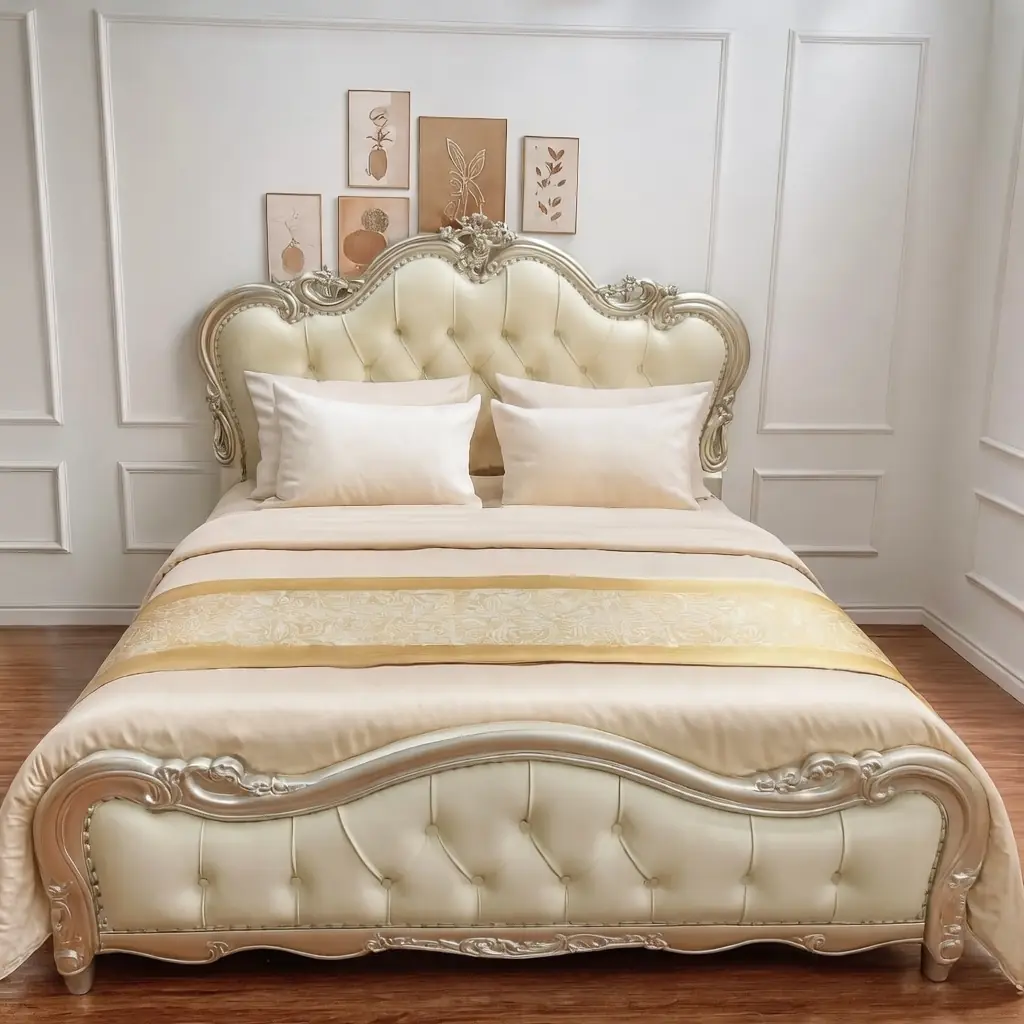 Giường ngủ bọc da chần nút phong cách hoàng gia cao cấp - SP18325 1 Giường ngủ bọc da chần nút phong cách hoàng gia cao cấp - SP18325