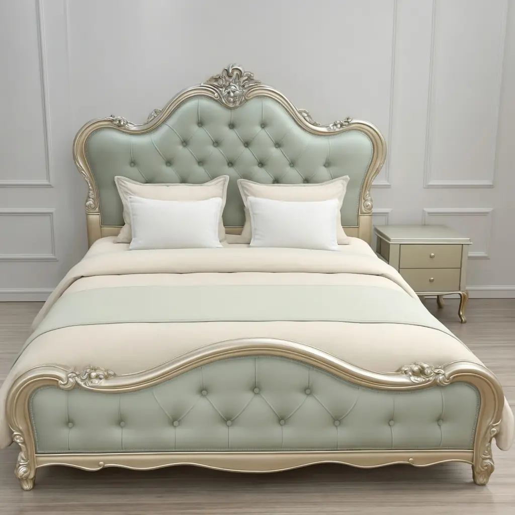 Giường ngủ bọc da chần nút phong cách hoàng gia cao cấp - SP18325 12 giuong ngu boc da chan nut phong cach hoang gia cao cap sp18325 2