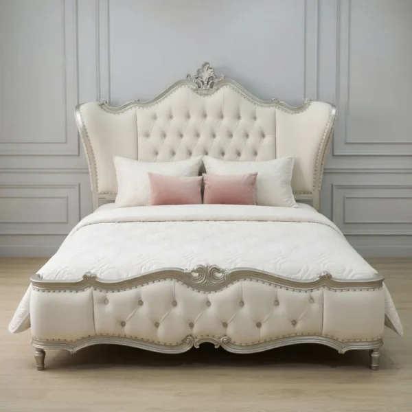 Giường ngủ bọc da tân cổ điển đầu giường cánh bướm cao cấp - SP18342