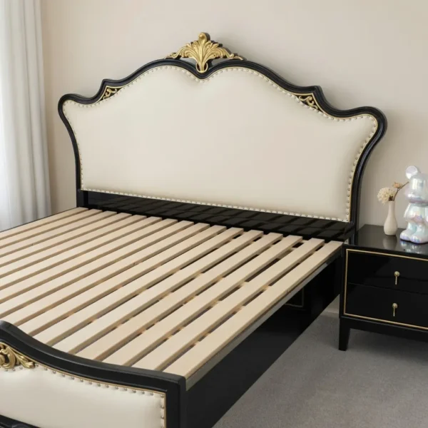 Giường ngủ bọc da tân cổ điển viền đen nhập khẩu cao cấp - SP18377 7 giuong ngu boc da tan co dien vien den nhap khau cao cap sp18377 1