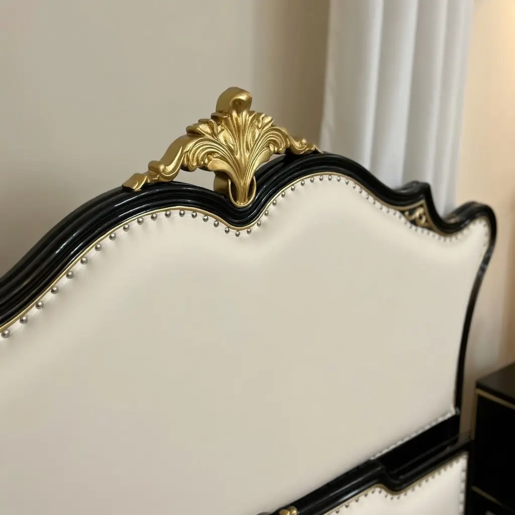 Giường ngủ bọc da tân cổ điển viền đen nhập khẩu cao cấp - SP18377 9 giuong ngu boc da tan co dien vien den nhap khau cao cap sp18377 2