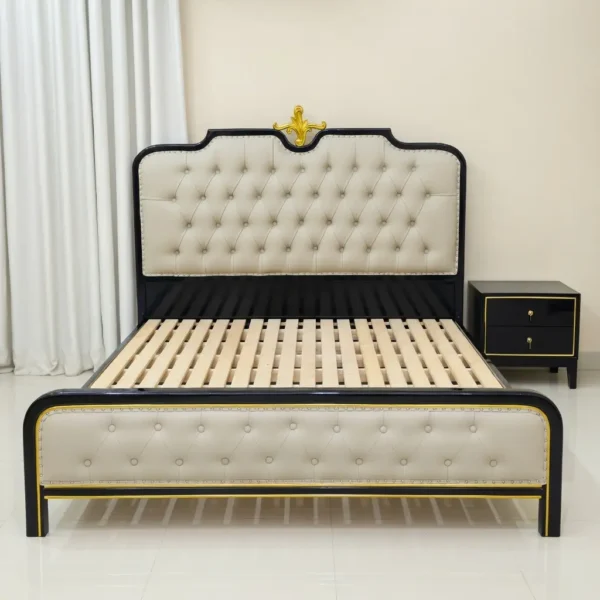 Giường ngủ bọc da thiết kế tân cổ điển hàng nhập khẩu cao cấp - SP18361