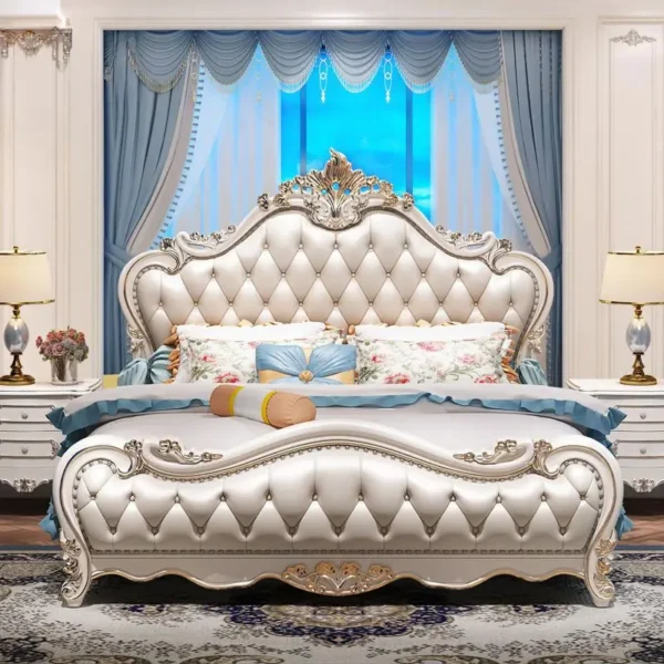 Giường Ngủ Bọc Da Thiết Kế Tân Cổ Điển Sang Trọng - SP16012