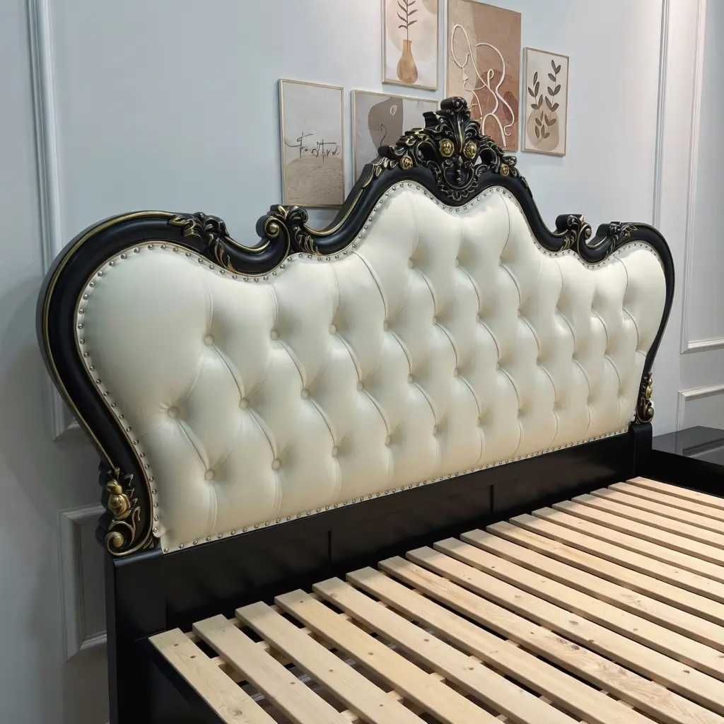 Giường ngủ bọc da viền đen quý phái phong cách Tân cổ điển cao cấp - SP18331 13 giuong ngu boc da vien den quy phai phong cach tan co dien cao cap sp18331 1