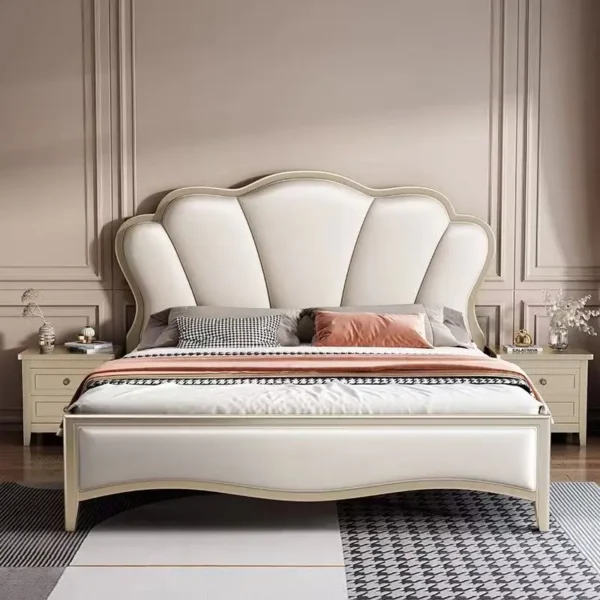 Giường Ngủ Da Tân Cổ Điển Bo Cong Cao Cấp - SP16032