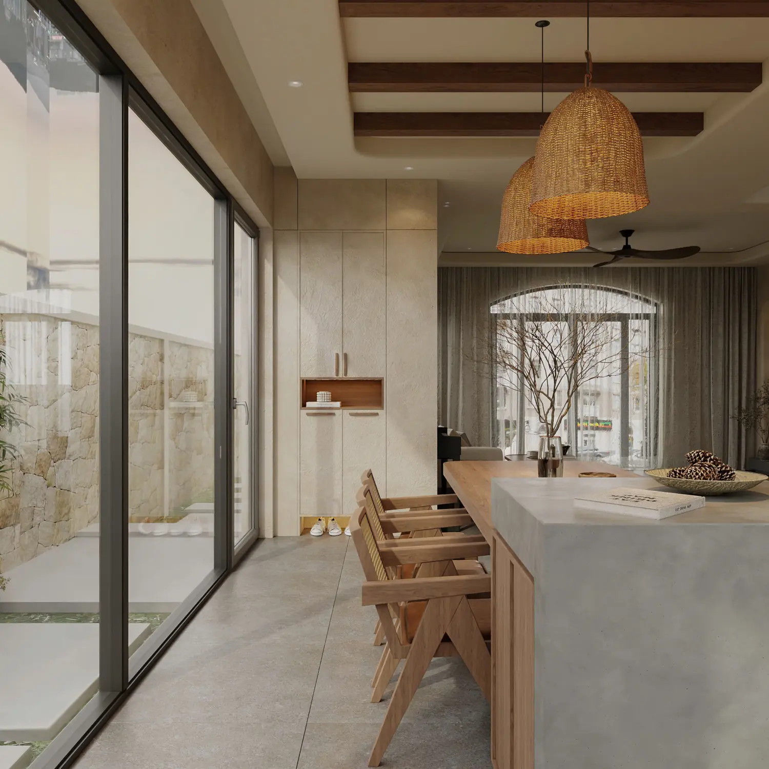 mau thiet ke noi that chung cu phong cach japandi wabi sabi toi gian a dong tk18265 2