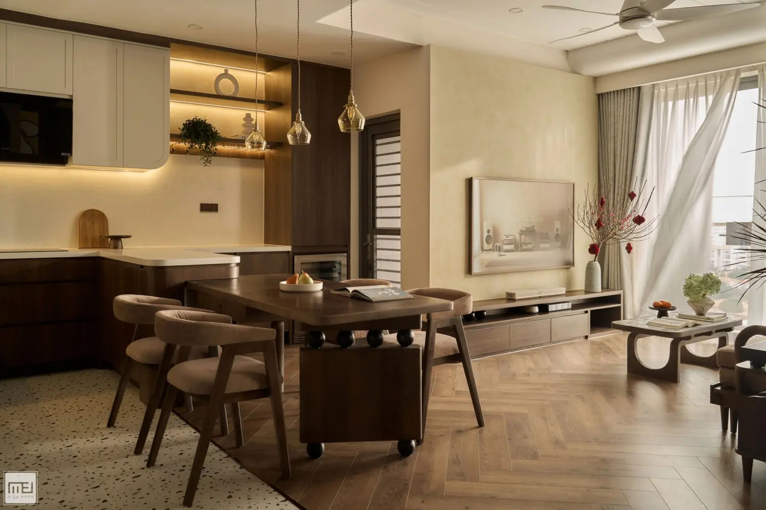 Thiết kế nội thất chung cư phong cách Á Đông - TK16113 3 thiet ke noi that chung cu phong cach a dong tk16113 1