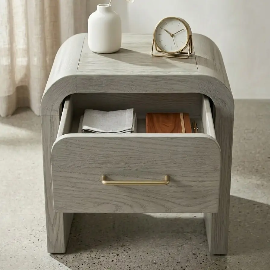 Tủ tab đầu giường gỗ thiết kế uốn cong hiện đại - Sp17994 11 tu tab dau giuong go thiet ke uon cong hien dai sp17994