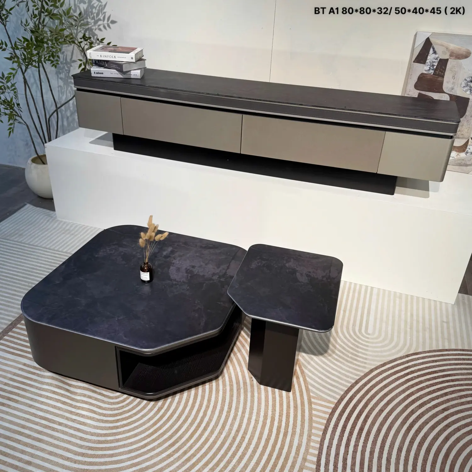 Bàn trà đôi mặt đá cao cấp - SP18837 2 Bàn trà đôi mặt đá cao cấp - SP18837 - Ảnh 2