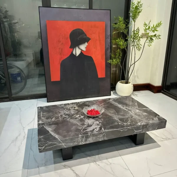 Bàn ăn mặt đá chữ nhật nguyên tấm sang trọng nhập khẩu - SP18852 6 ban tra mat da chu nhat nguyen tam sang trong nhap khau sp18844 2