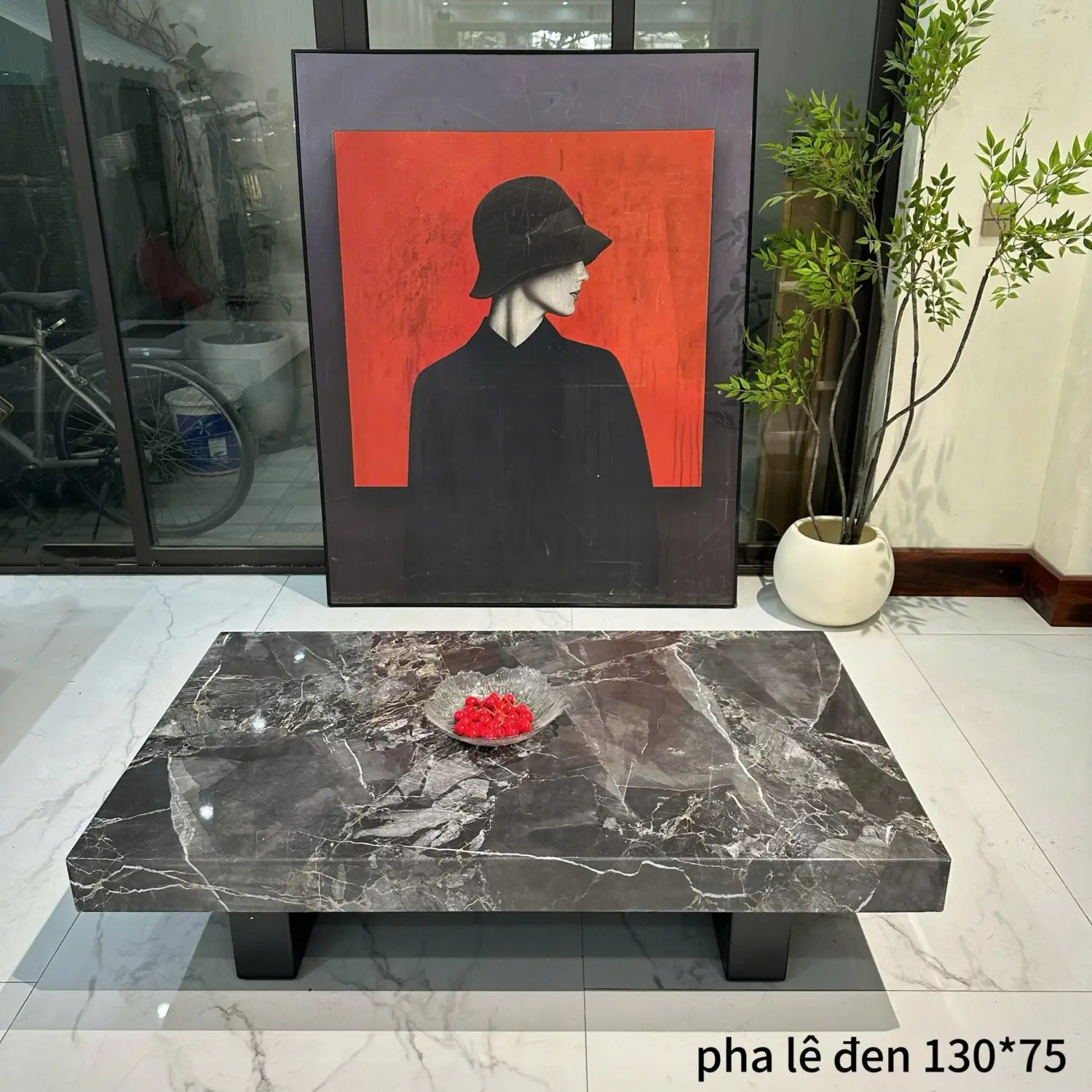 Bàn ăn mặt đá chữ nhật nguyên tấm sang trọng nhập khẩu - SP18852 8 ban tra mat da chu nhat nguyen tam sang trong nhap khau sp18844