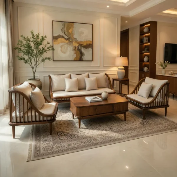 Ghế Sofa văng gỗ sồi bọc vải nỉ cao cấp - SP18890